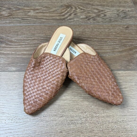 Steve Madden Shoes - Steve Madden Women's Mattis Woven Flat Mules Brown, Pointed Toe Fall Sz 7M